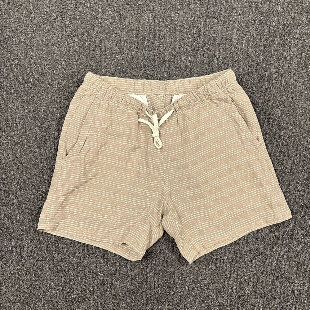 Bonobos Linen Blend Beige Shorts 5 Inch Inseam w/Drawstring Size Small